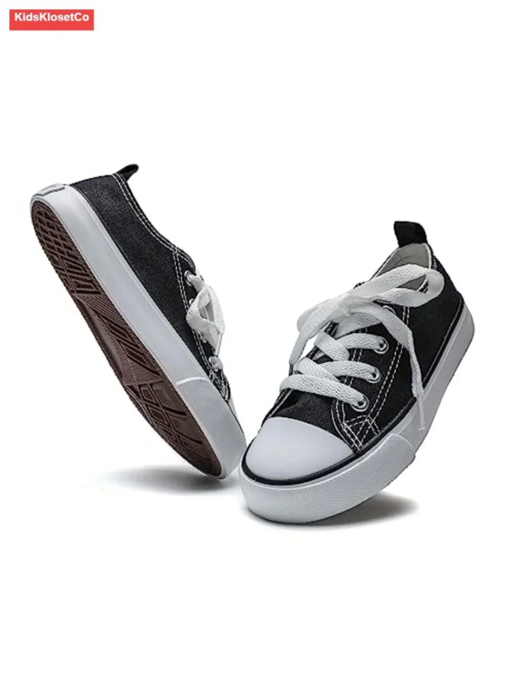 Canvas Lace-Up Low Top Sneakers for Toddler Boys Girls School